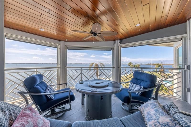 Lanai is highlighted with a Cypress ceiling and Intracoastal views as far as one can see
