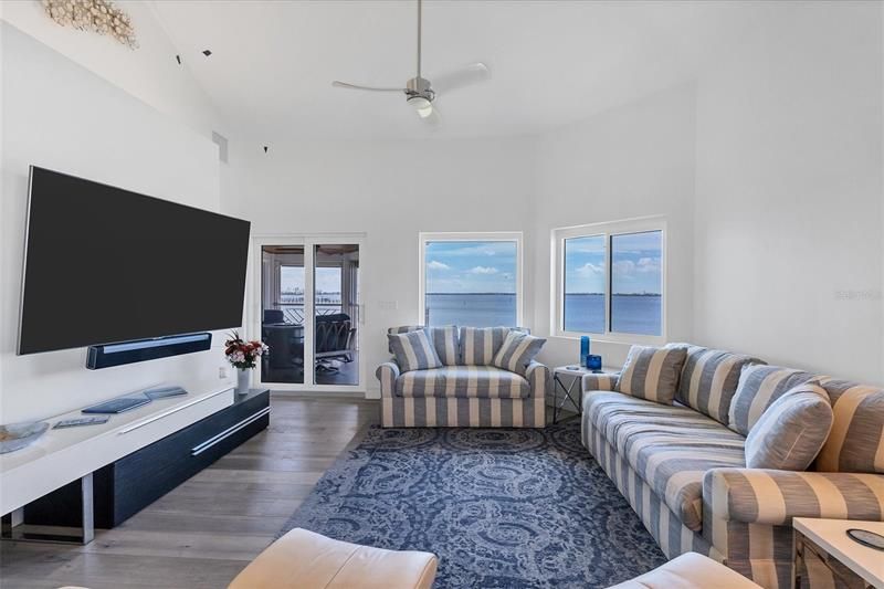 Living room has magnificent views of the Intracoastal