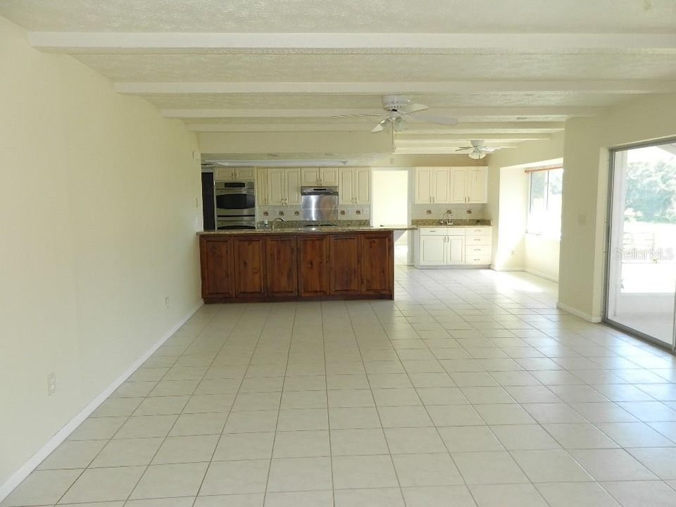 View if family room looking into the kitchen