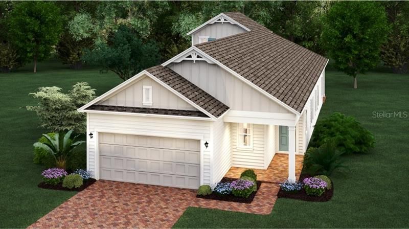 Artist rendering; illustration only; Colors, features, and garage orientation may differ.