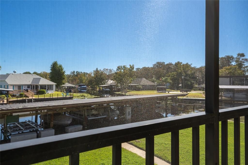 Screened porch view towards the river.