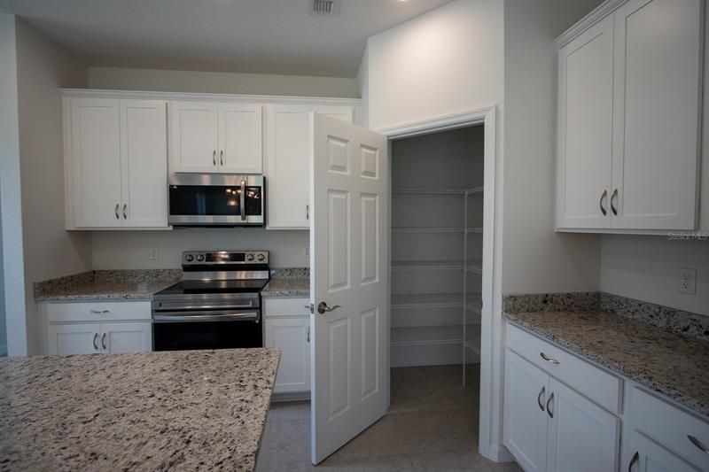 Kitchen with Extra Large Pantry (interior photos from model home which has same finishings as this house)