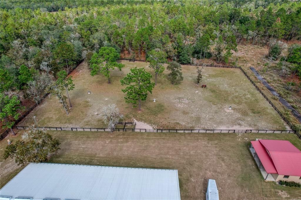 View of 3 gates and auto waterers for paddocks