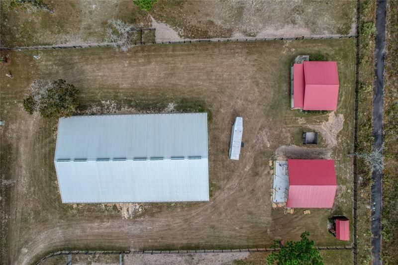 Overhead of outbuildings