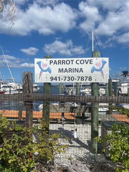 Parrot Cove Marina at the end of the street