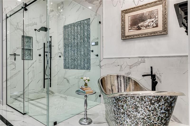 Stunning and Expansive Shower! Mother of Pearl Bath!