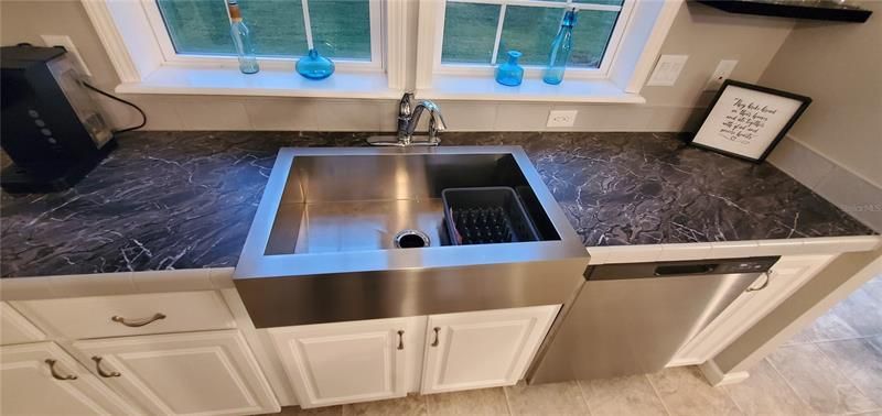 Farm style stainless steel sink