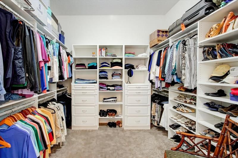 Fabulous closet.  Room for all of your clothes and shoes