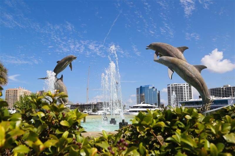 The Dolphin Fountains at Bayfront Park