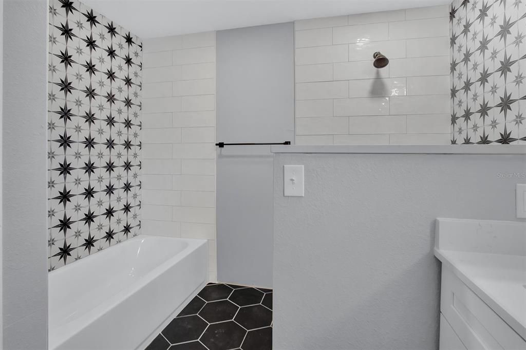 Separate shower and shower/tub combo.