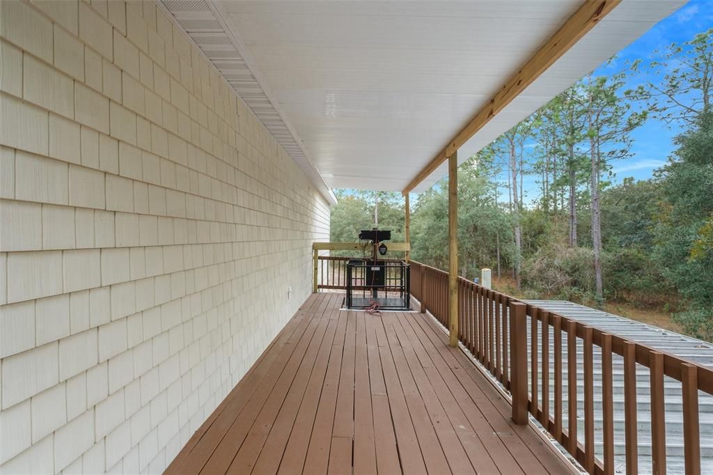 Side Porch with elevator for groceries/packages