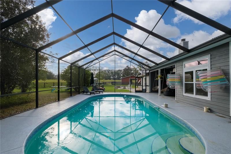 Pool with deck & screened enclosure