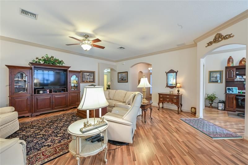 Living Room with Ceiling Fan