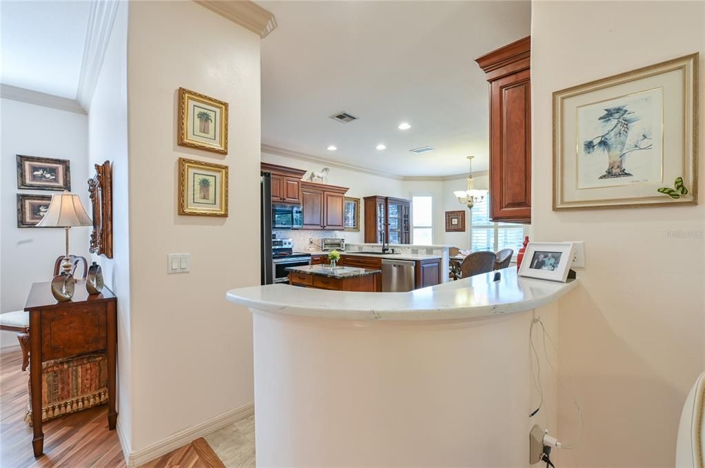 Bar area Entry to Kitchen