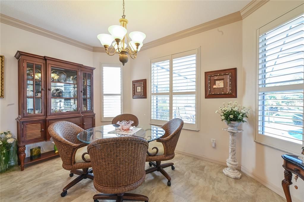 Breakfast Nook with Plantation Shutters