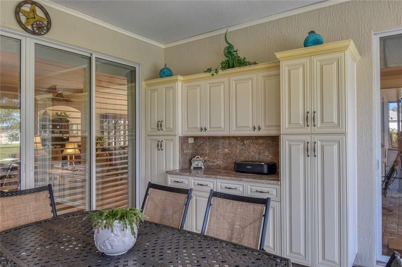 Outdoor Kitchen with Cabinets & Prep-area