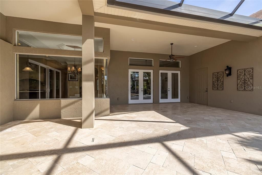 Covered Patio, French doors to Family Room
