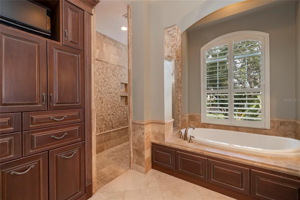 Primary Master Bathroom Jacuzzi tub and shower