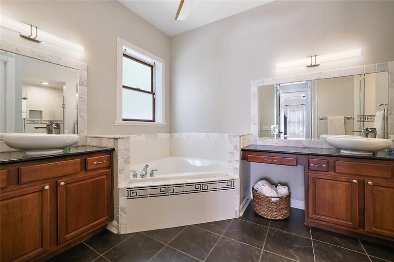 Master Bathroom with Dual Sinks and Garden Tub