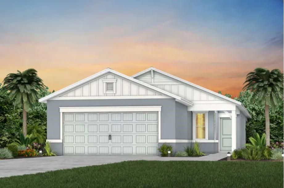 Daylen Home Design Coastal Elevation - Homesite 82 Exterior Design – Artist rendering for this new construction home. Pictures are for illustration purposes only. Elevations, colors and options may vary.
