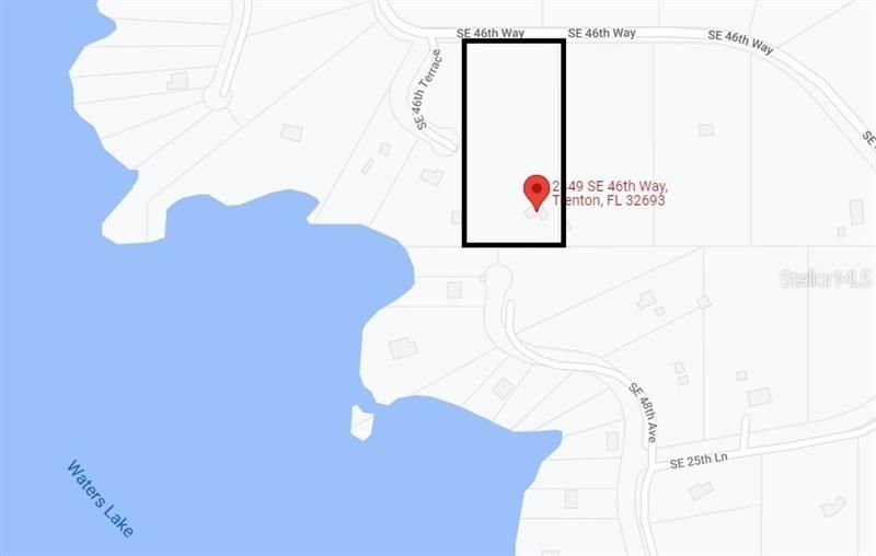 Location in relation to Waters Lake