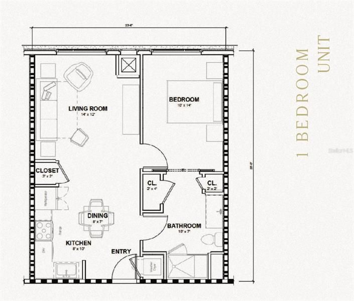 Activo con contrato: $360,800 (1 camas, 1 baños, 658 Pies cuadrados)