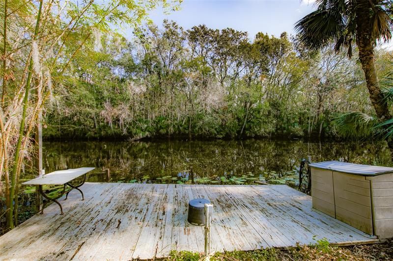 Boat dock on canal