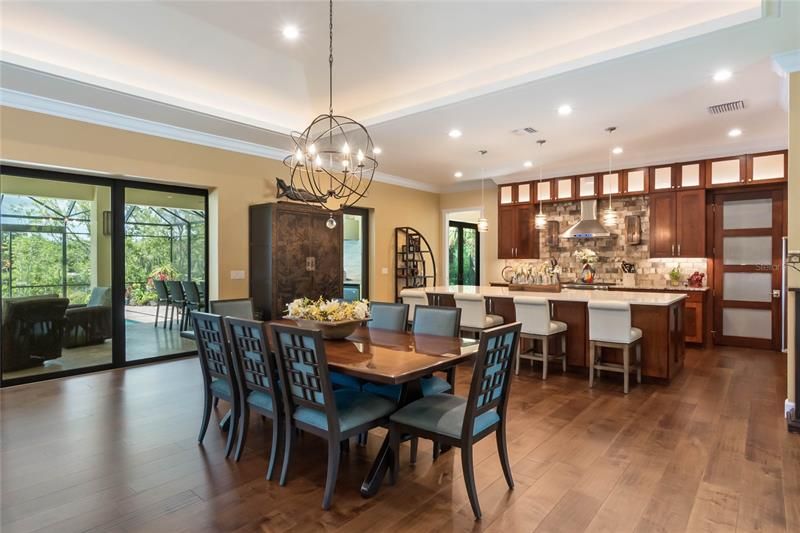 Kitchen island is one piece of engineered granite.  And there is tons of storage under both sides.