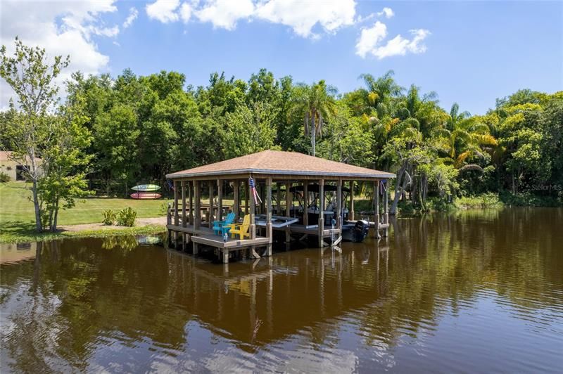 View of boat dock from the water