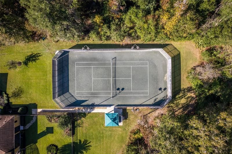 tennis court with gazebo