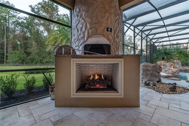 fireplace and pizza oven