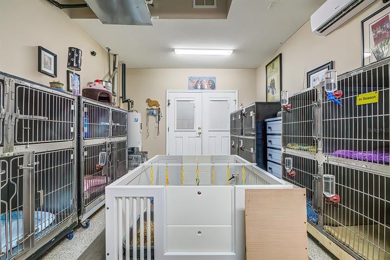 Garage converted for kennels and storage