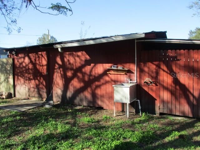 Storage shed with chicken coop.