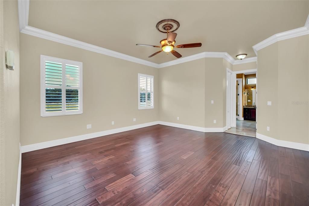 Master Suite RETREAT  - spacious Hardwood floors, crown molding & electronic connections