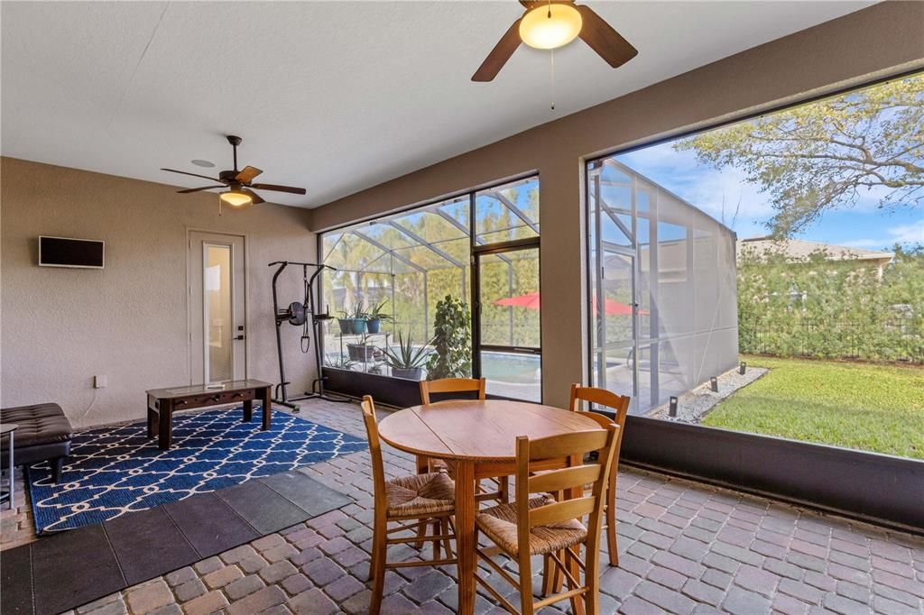 Spacious covered back patio