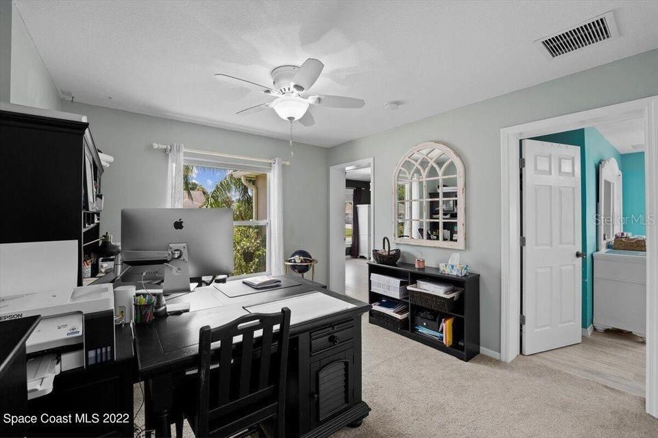 This Bonus Room, set off two bedrooms, is great as an office or a playroom with full privacy.