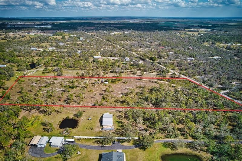 View from South of the lot showing depth off Wauchula Road