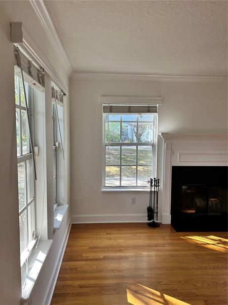 Lots of natural light in living room, front of house