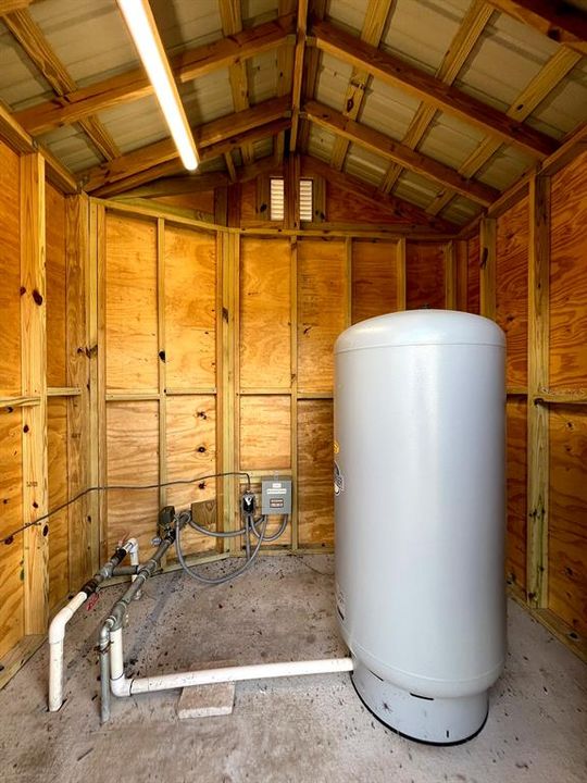 Interior of the utility shed.