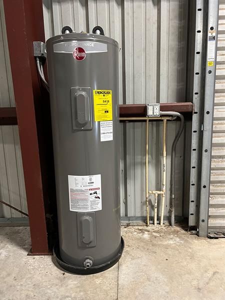 New water heater in the barn.