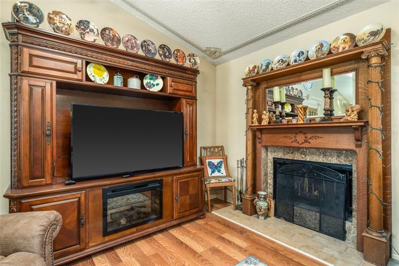 Fireplace + Entertainment center