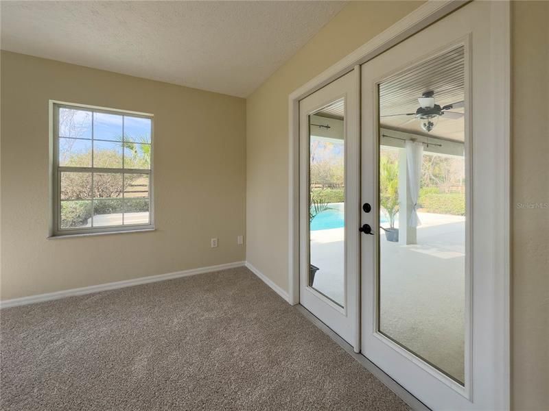 Master Bedroom with French Doors to Pool Patio