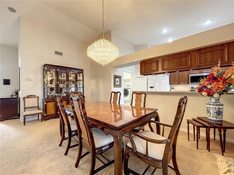 Spacious dining room includes buffet