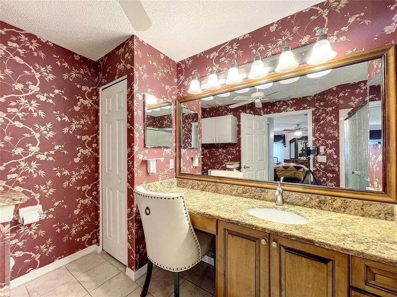 Dressing area with granite counter tops