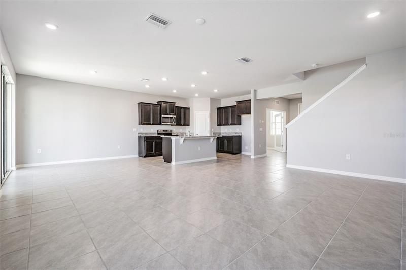 Wonderful view of Great Room, Kitchen and Dinette