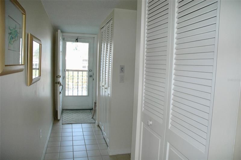 Spacious hallway with closets