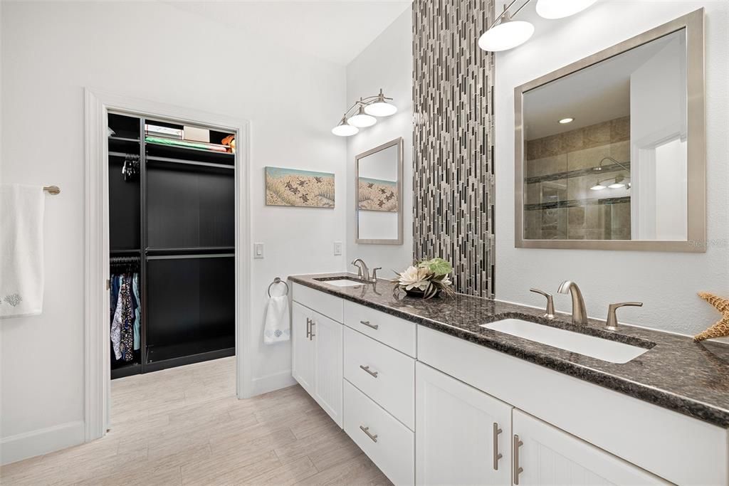 Elegant primary bathroom.