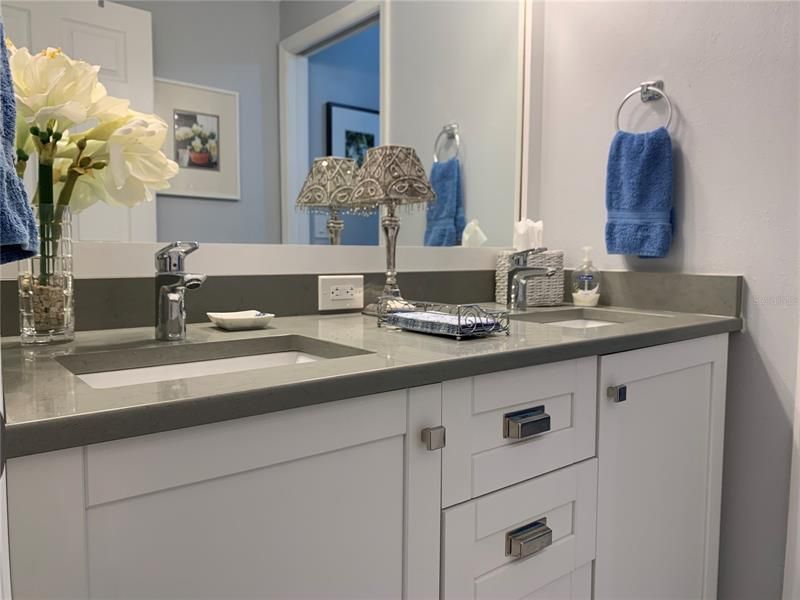 guest vanity with 2 sinks