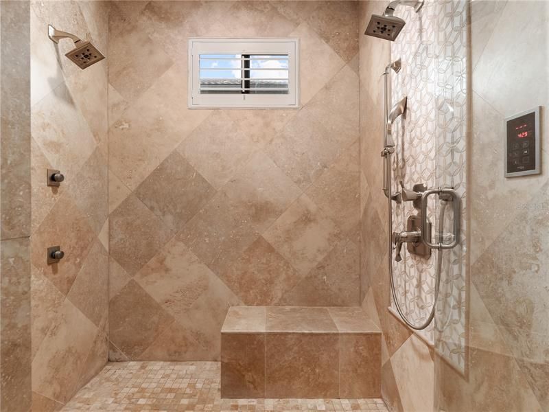 The walk in steam shower is the perfect beginning or end to any day!