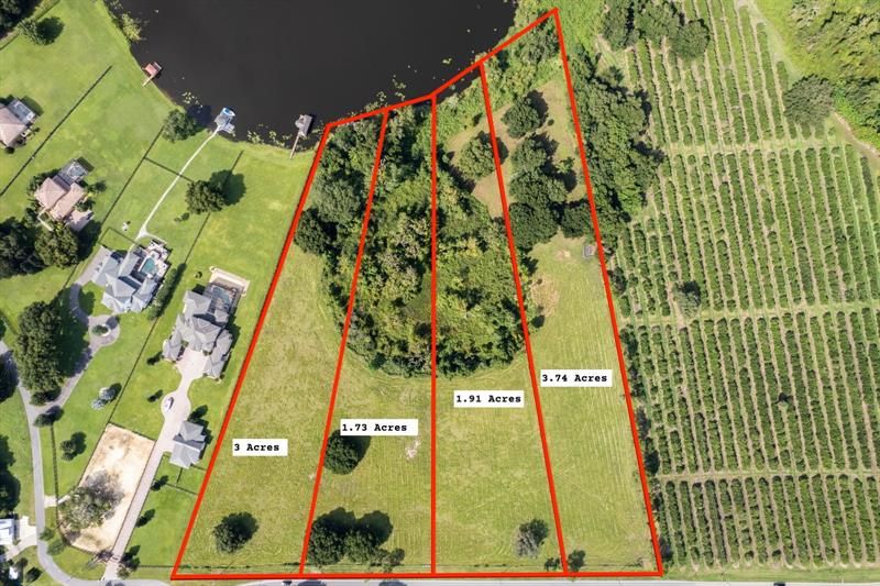 Lake Horseshoe Reserve lake front lots.Lots range from 1.7 to 3. 74acres high and dry buildable land.